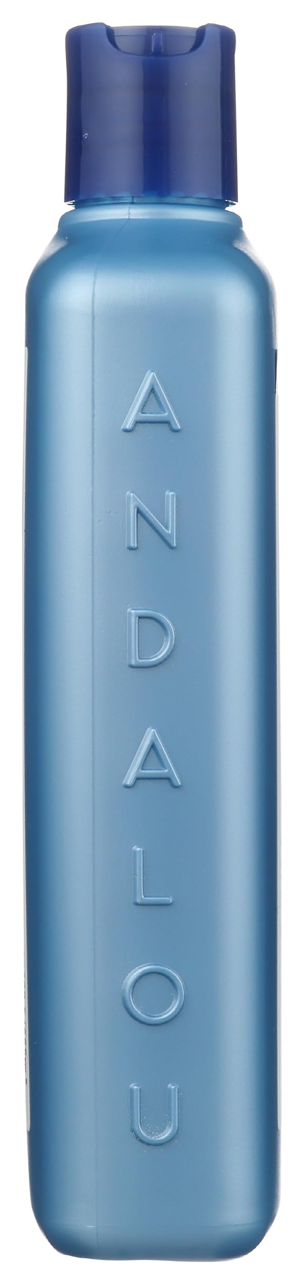 Andalou Naturals bottle next to hand showing the 11.5 ounce size clearly