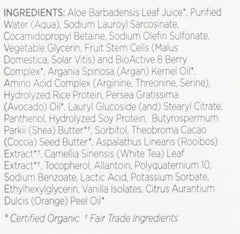 Andalou Naturals shampoo foaming texture showing gentle cleansing benefit