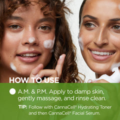 Andalou Naturals pump dispensed into hand demonstrating easy use and control