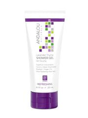 Andalou Naturals front bottle view showing lavender-thyme body wash and hydrating benefits
