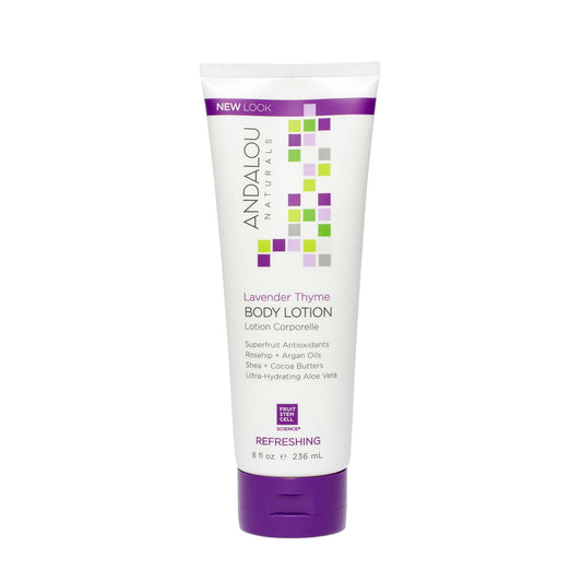 Andalou Naturals front packaging showing bottle and label, calming scent benefit