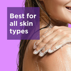 Andalou Naturals applied in shower on loofah demonstrating gentle cleansing benefit