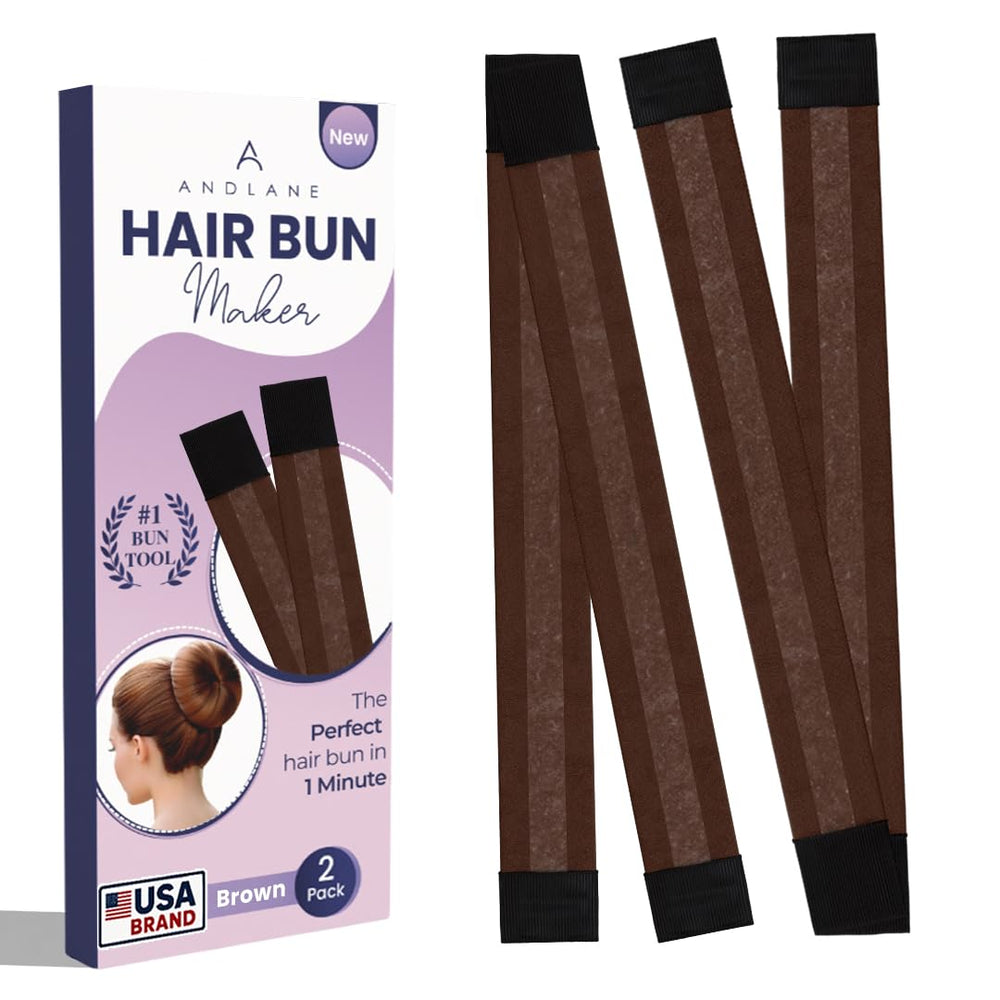 Andlane front view pack of 2 showing brown bun makers and neat styling benefit