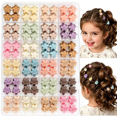 ANEESAA organizer box showing 96 colorful mini hair clips and easy storage benefit