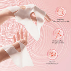 Angel Side mask applied to model's face demonstrating comfortable overnight wear and firming effect
