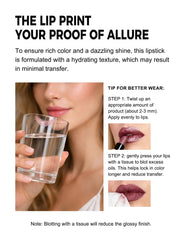 Anglicolor applied on model lips closeup showing holographic fuchsia glow benefit