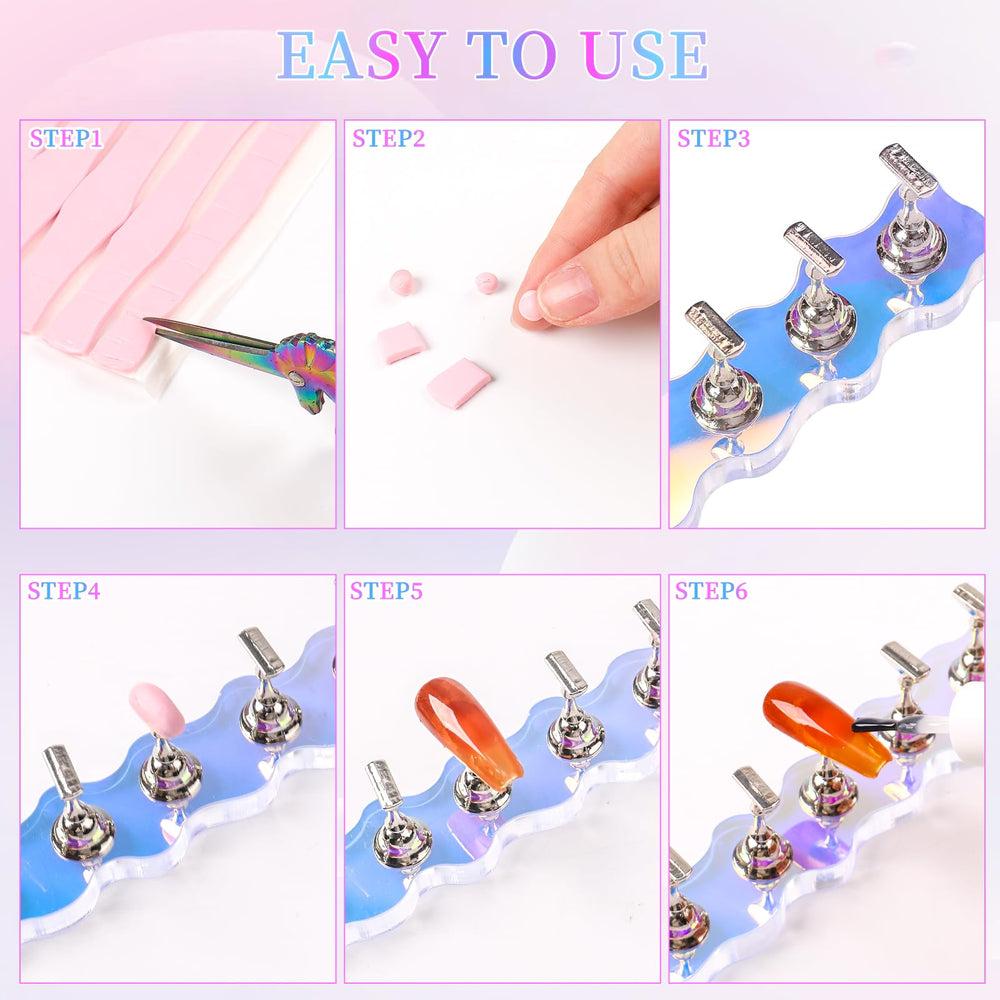 ANGNYA full set on base in use demonstrating easier nail art application and workflow
