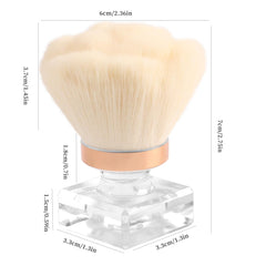 ANGNYA brush removing acrylic dust from nail demonstrating fast, clean prep