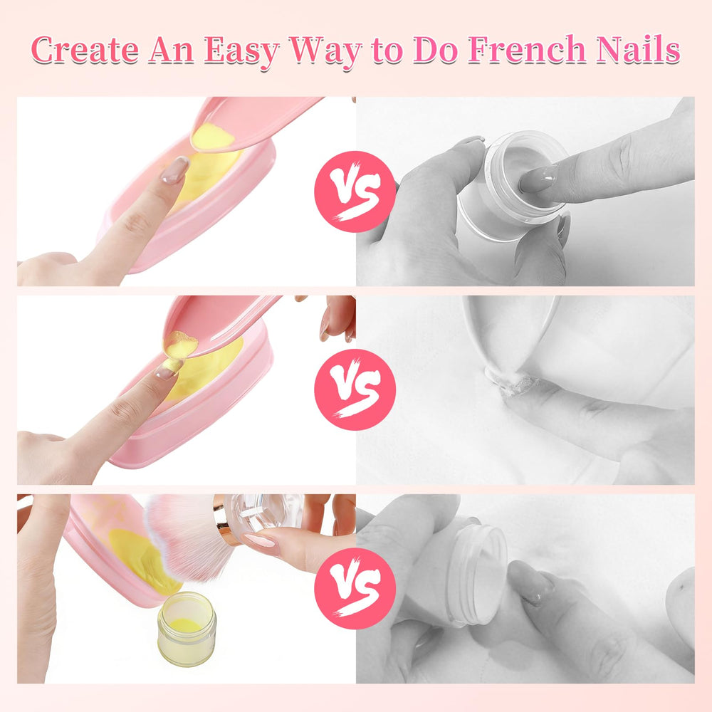 ANGNYA tray next to hand to show compact size and portable salon convenience
