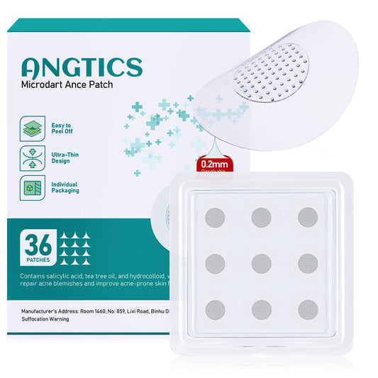 ANGTICS front packaging showing 36-count pouch and branding benefit: clear spot care
