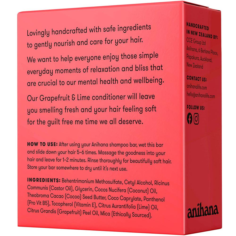 ANIHANA conditioner bar compostable packaging emphasizing reduced plastic waste
