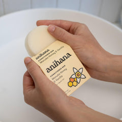 ANIHANA lifestyle bathroom shelf with bar showing sustainable routine benefit