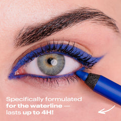 Annabelle kohl pencil applied to waterline demonstrating intense black definition