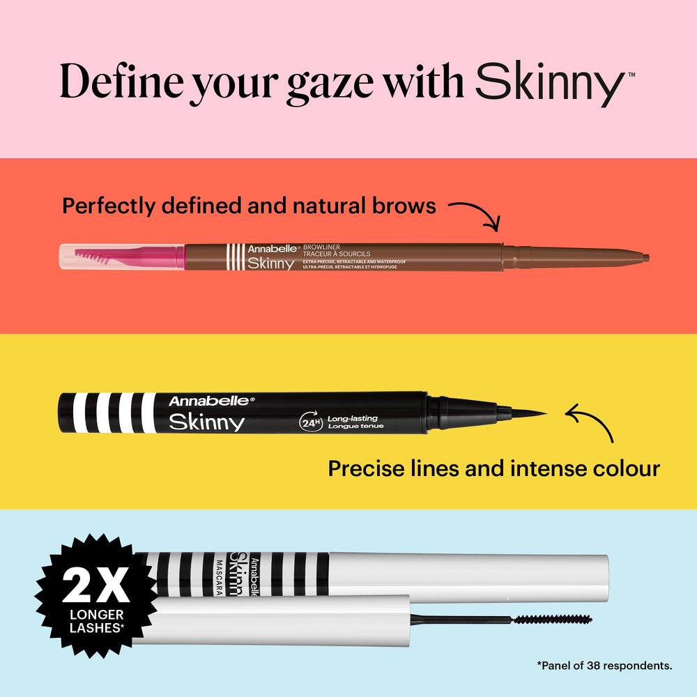 Annabelle skinny mascara label and ingredients close-up showing carnauba wax and hypoallergenic claim