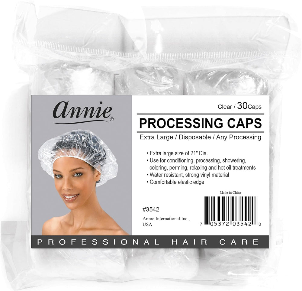 Annie clear XL cap front view shows full-head coverage and easy monitoring