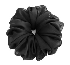 AnnushkaHomeDecor scrunchie worn in a ponytail demonstrating voluminous hold and style