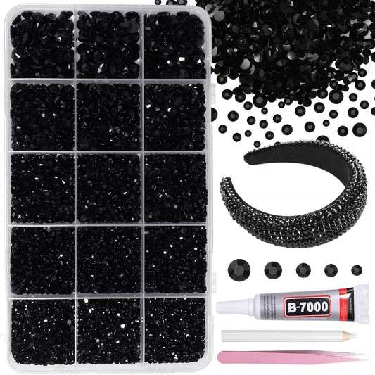 AnoleAir black rhinestones front packaging showing full kit and quantity
