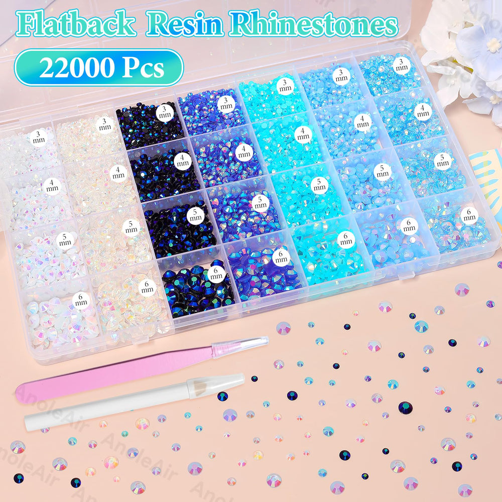 AnoleAir close-up of AB-coated resin rhinestone showing shimmering color shifts for eye-catching sparkle