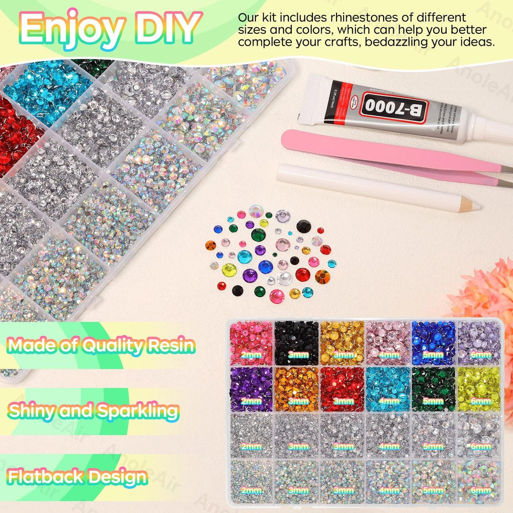 AnoleAir close-up of resin rhinestone surface showing bright luster and color retention