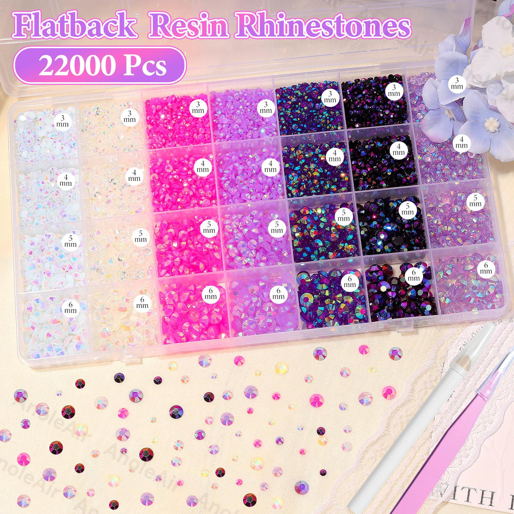 AnoleAir flatback profile side view demonstrating thin, adherable resin gems for lightweight sparkle