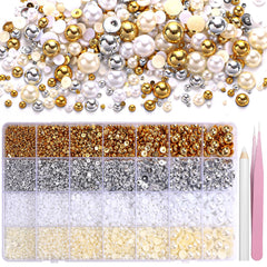 AnoleAir front box view showing 28 compartments and mixed-color pearls for organized crafting