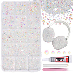 AnoleAir front packaging showing 12000 clear AB rhinestones, great for large projects