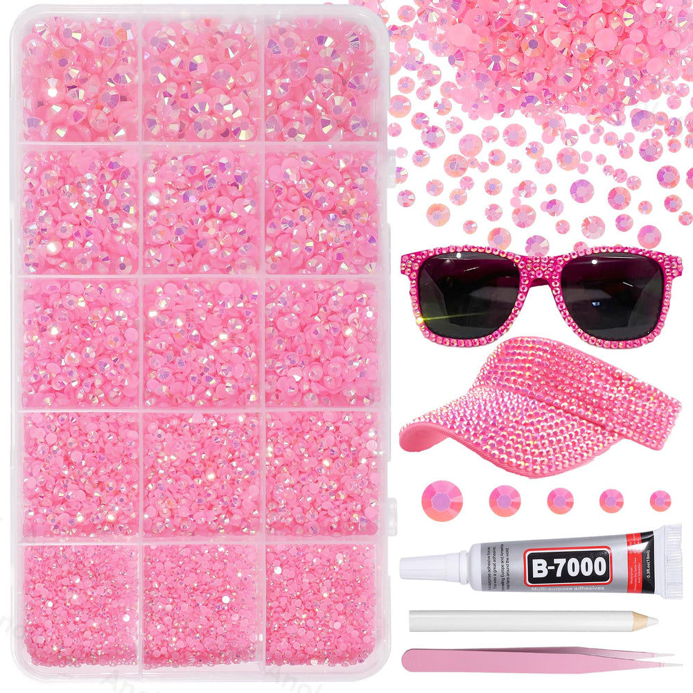 AnoleAir front packaging showing pink rhinestones and included tools for starting crafts