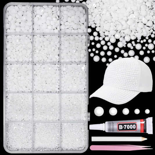 AnoleAir front packaging showing 12000-piece white rhinestone kit and included tools, great starter value