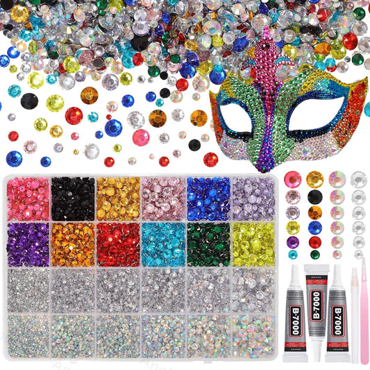 AnoleAir front packaging showing full rhinestone kit and contents benefit quick start