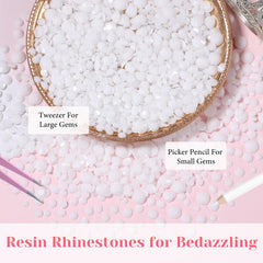 AnoleAir sorted rhinestones by size showing 2mm–6mm mix for layered and full-coverage designs