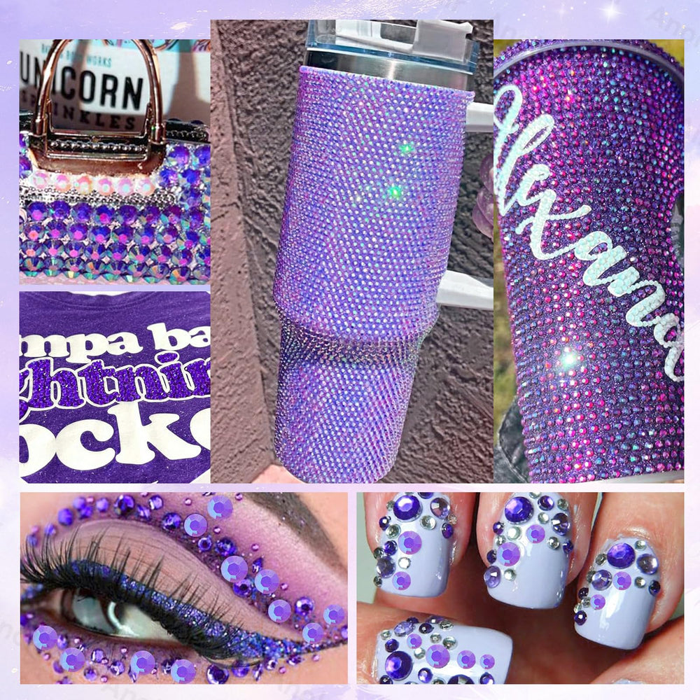 AnoleAir gems used in nail and face art, demonstrates cosmetic creative effect