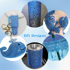 AnoleAir blue rhinestones used for nail art demonstrating detail and pop