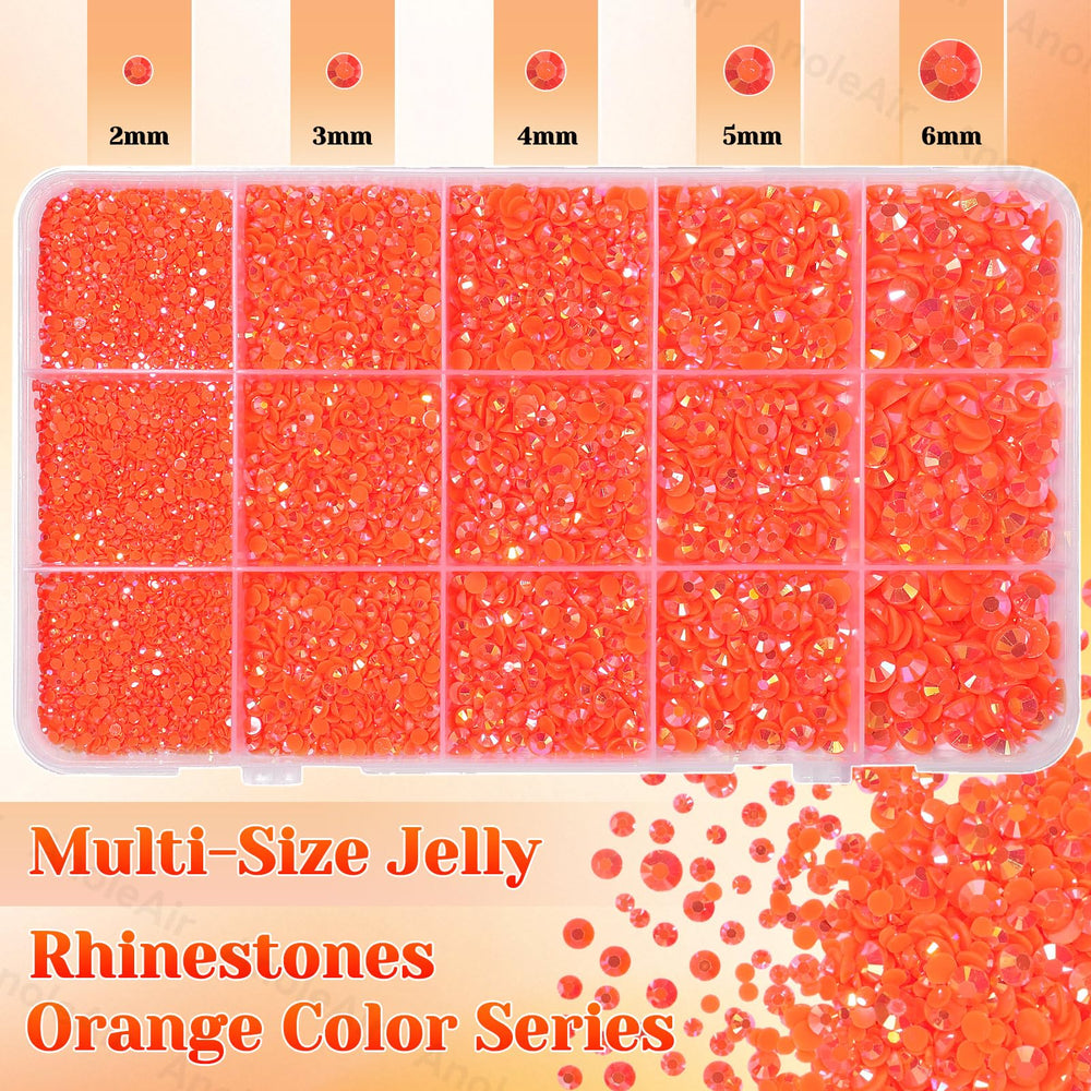 AnoleAir close-up facets on orange gems showing sparkle and reflective shine