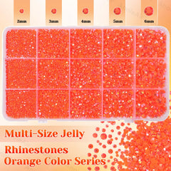 AnoleAir close-up facets on orange gems showing sparkle and reflective shine
