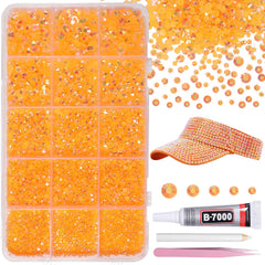 AnoleAir orange rhinestones front packaging showing kit and quantity benefit