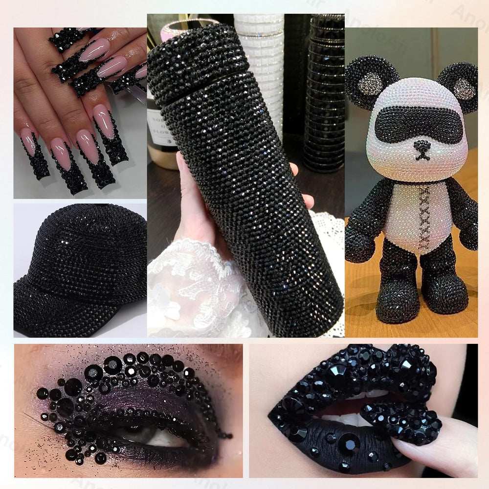 AnoleAir rhinestones bedazzled on a sealed epoxy tumbler for lasting sparkle