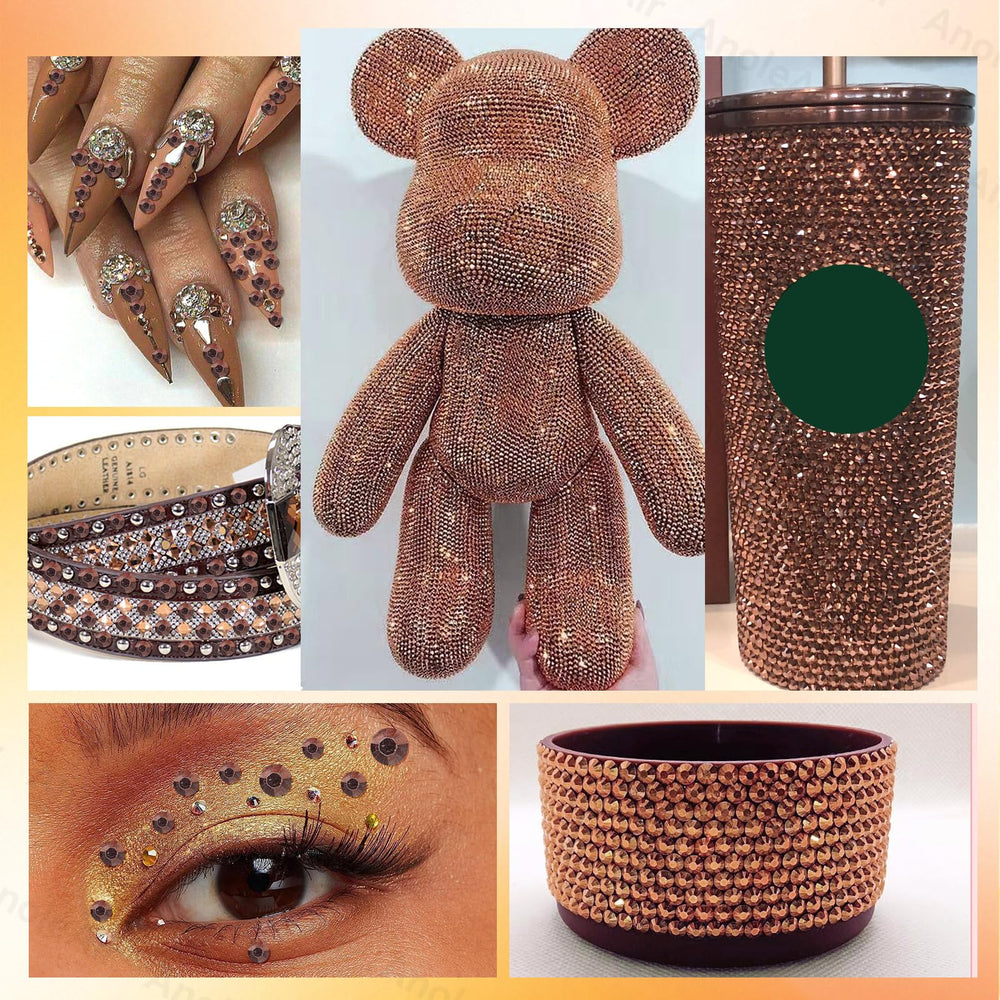 AnoleAir rhinestones decorating a tumbler to illustrate full-coverage and sparkle