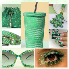 AnoleAir rhinestones held in hand to show scale and large quantity for big projects