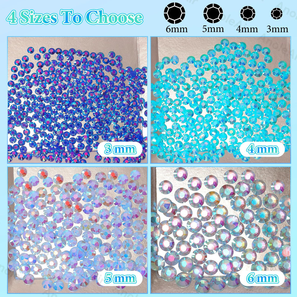 AnoleAir size comparison of 3mm, 4mm, 5mm, 6mm gems for precise project planning and scale