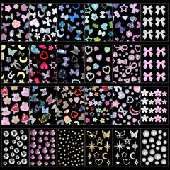 Anower assorted nail charms spread showing variety and color options