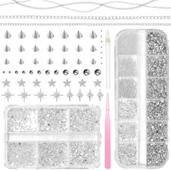 Anower front view of silver pearls kit showing contents and variety benefits
