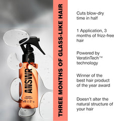 ANSWR after-treatment hair showing glossy frizz-free finish benefit