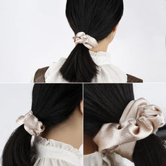 Antetek scrunchie securing an updo, demonstrating secure hold without creasing hair