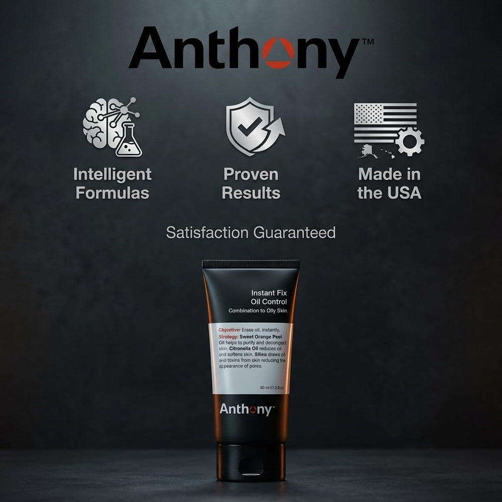 Anthony lotion texture on hand demonstrating quick absorption and matte benefit