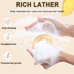 Anweina thick lather foam detail demonstrating cleansing and conditioning
