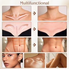 Anwuozu before after side by side showing visible contour and highlight benefit