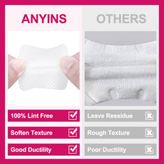 ANYINS wipe soaked with remover showing high absorbency benefit