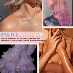 AOAZXBB applied as hair streaks adding shimmering highlights benefit