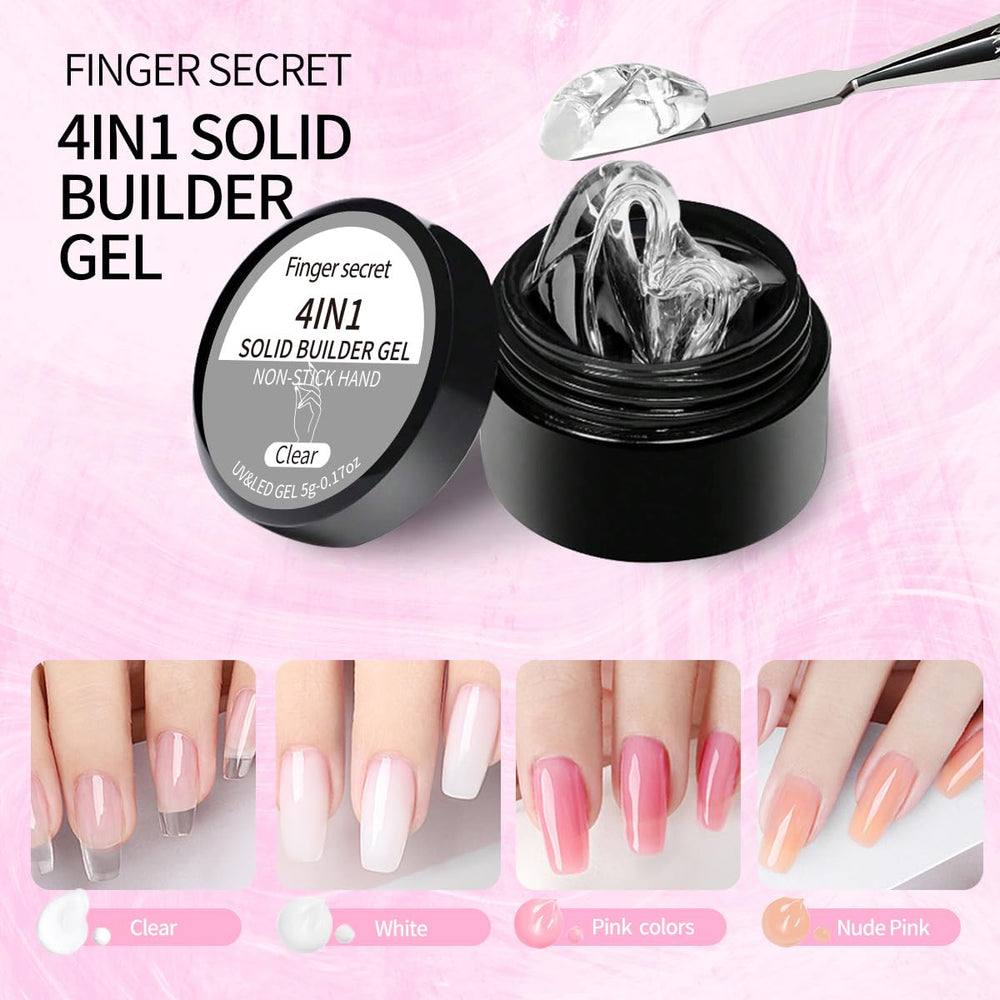 AOBOO color swatches of clear, pink, nude, and white for design variety