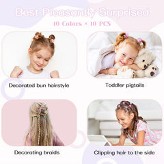 AOENJIE clips used in a braided hairstyle adding playful floral accents and quick styling flair